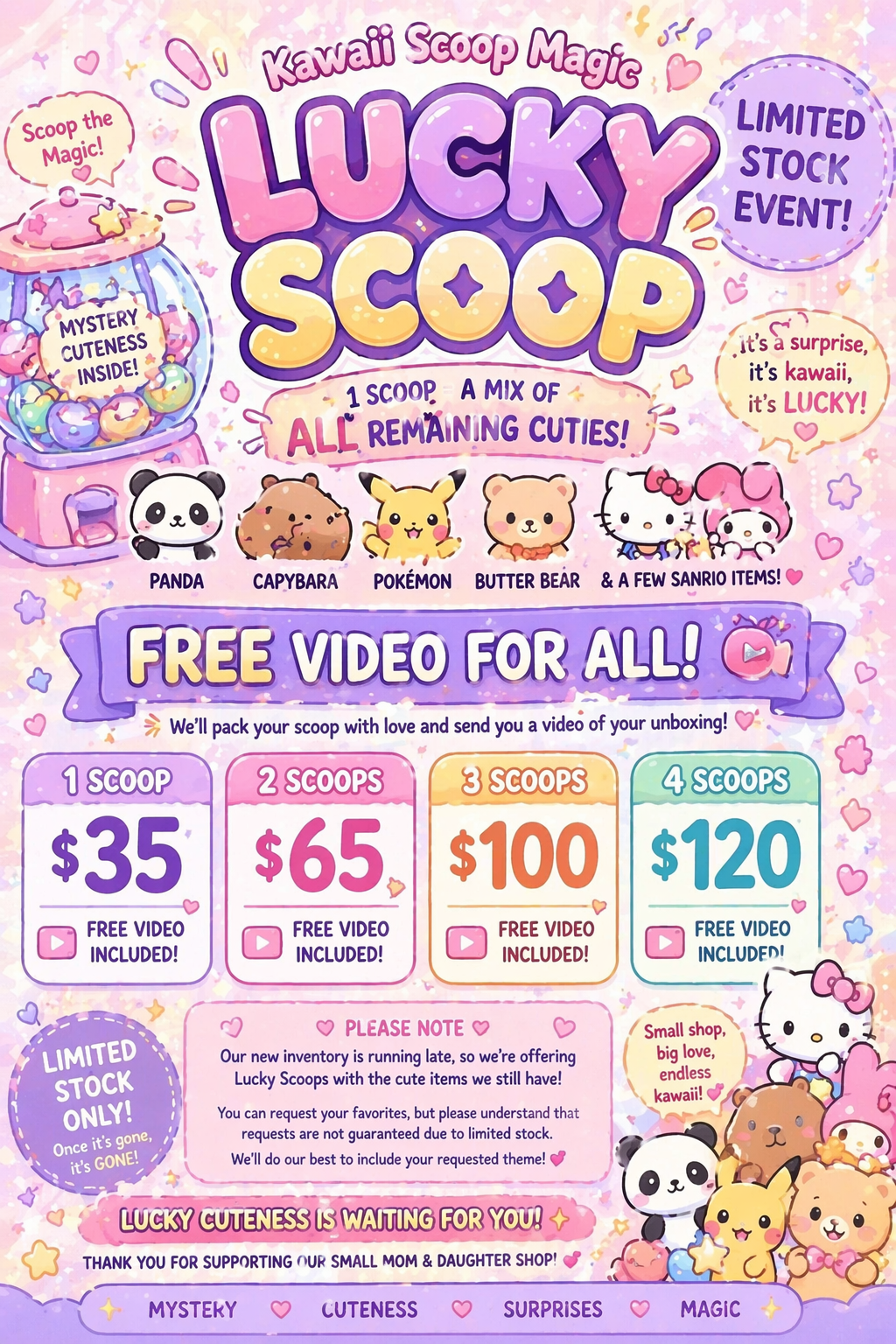 LIMITED TIME ONLY Kawaii Lucky Scoop Box
